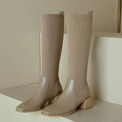 Roos - Stylish knitted long winter boots