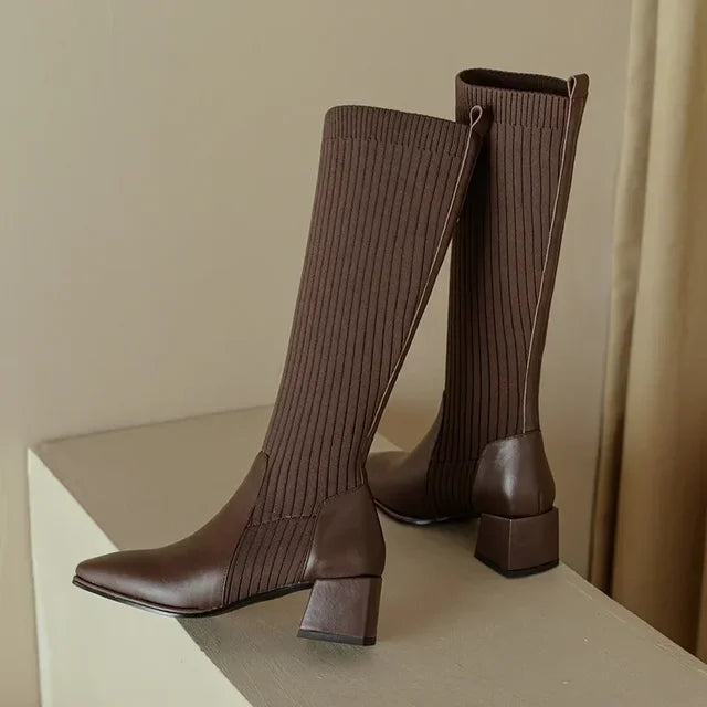 Roos - Stylish knitted long winter boots