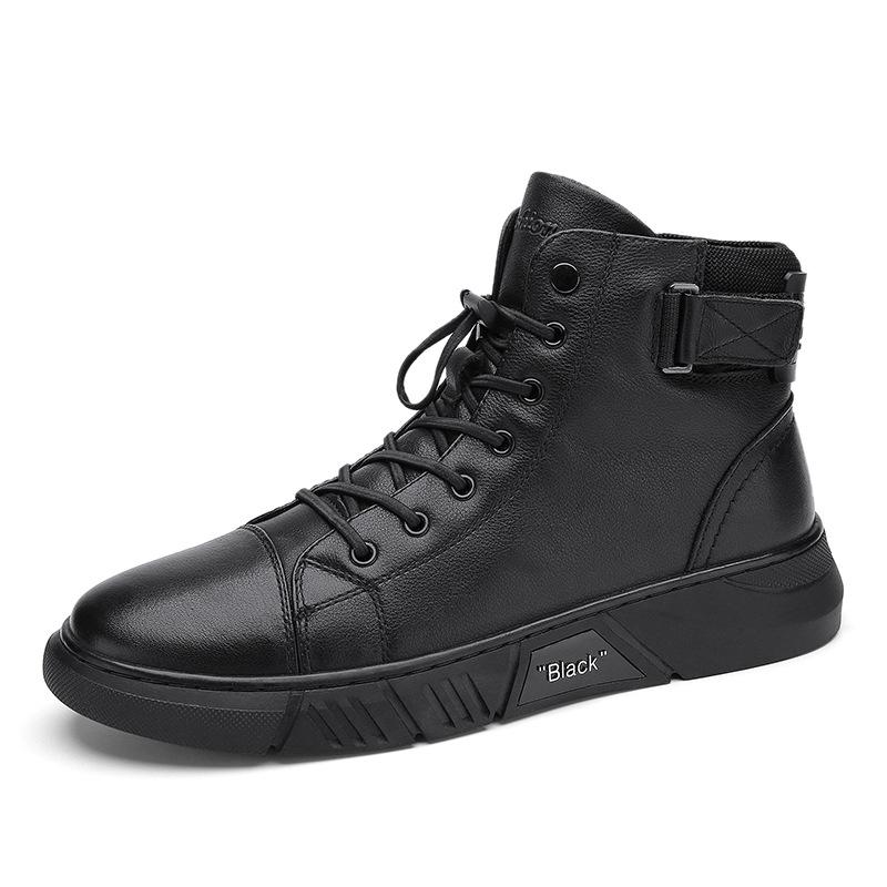 Davido ™ - Robust men's leather boots made of black leather