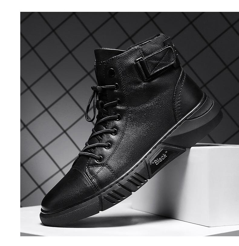 Davido ™ - Robust men's leather boots made of black leather